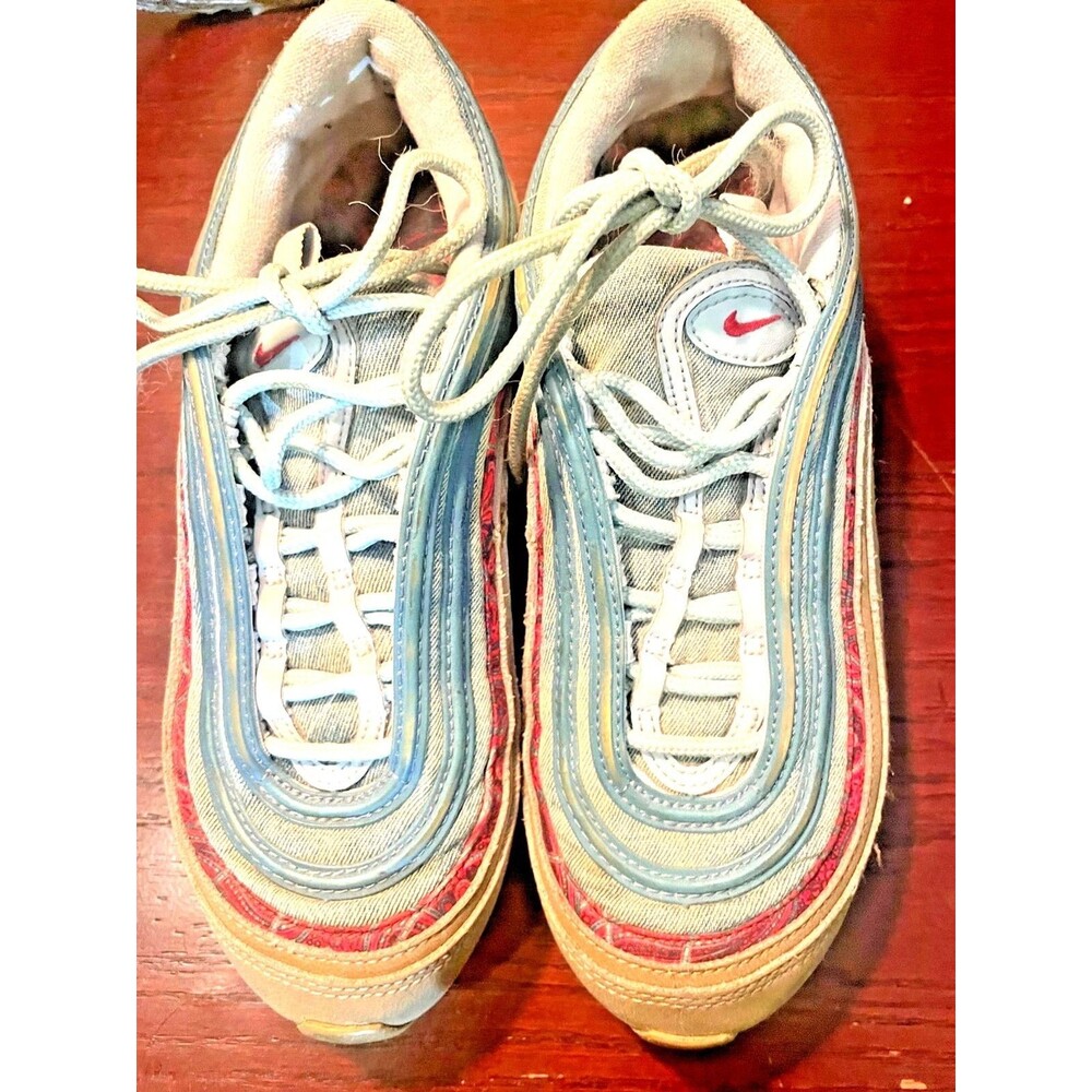 Nike Air Max 95 Paisley Blue Beige Red Lace Up Low Top YOUTH 5Y/ Womens 6.5